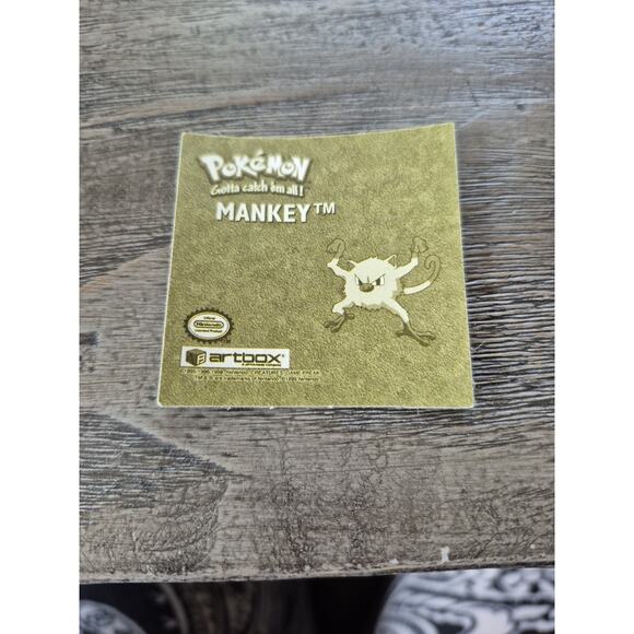 Vintage 1999 Pokemon Artbox Series 1 Stickers Mankey #G09 Gold Holo - Picture 5 of 9
